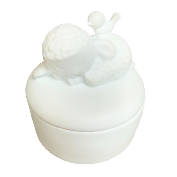 Hallmark Keepsake First Tooth & Curl Set Ceramic Little Lamb Trinket Boxes 2.5" - Picture 2 of 13